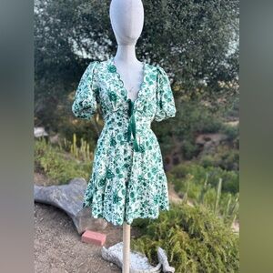 NWT House of Harlow 1960  printed linen mini dress